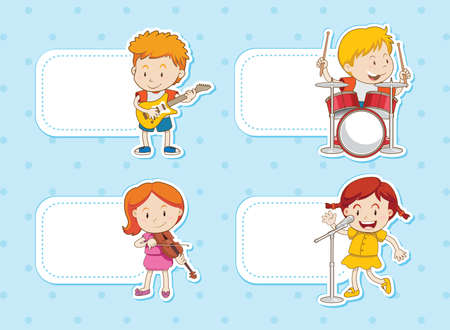 Sticker Label Vector Design for Kidsのイラスト素材