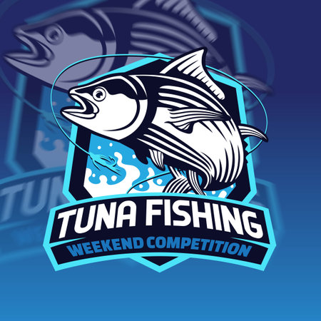 The Tuna Fishing Company Mascot Logo Designのイラスト素材