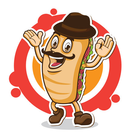 The Mister Sandwich Mascot Vector Designのイラスト素材