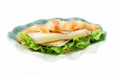 Ham-cheese croissant sandwichの写真素材