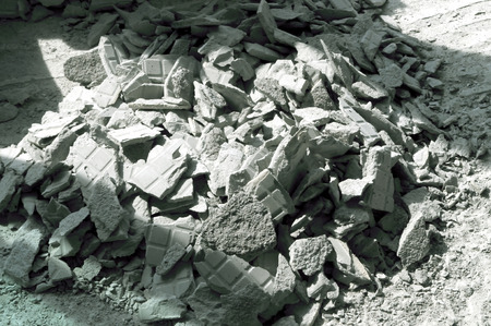 Broken tile and cement