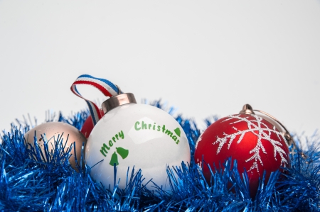 New Year's toys on a white backgroundの写真素材