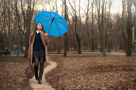 young woman outdoorsの写真素材