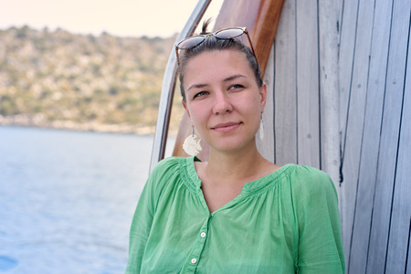 woman on the beach. Turkey, Kemerの写真素材