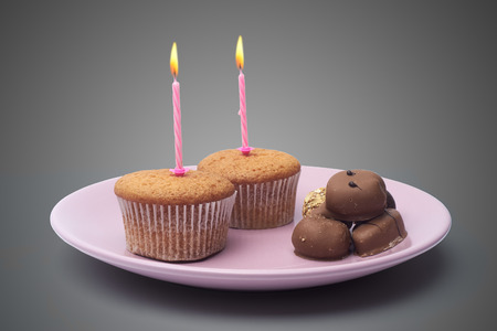 cupcake with candy in a dish