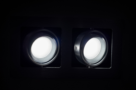 Lamp shade from modern black metal lampの写真素材