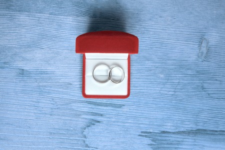 wedding rings in a box