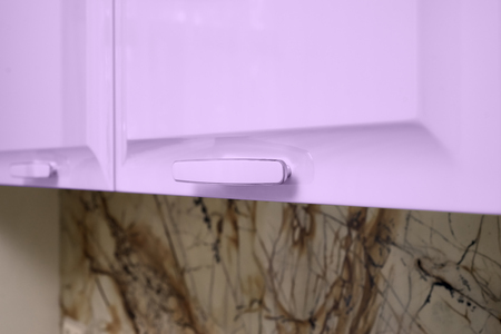 wooden cabinet in the kitchenの写真素材