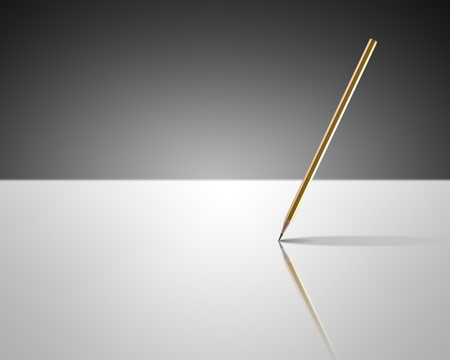 pencil on a clean benchの写真素材