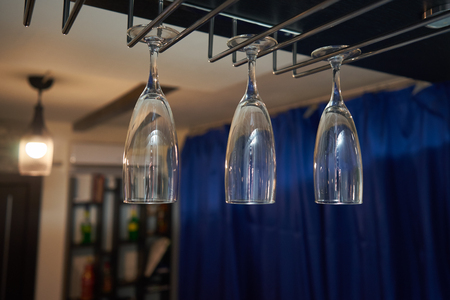 clean the glass to dry in the kitchenの写真素材