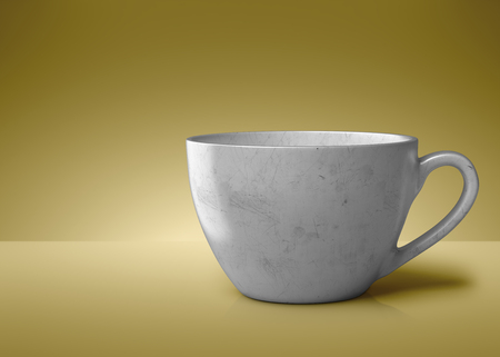 3D model cup of coffee . 3D render cup of green tea. 3D image.の写真素材