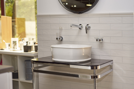 View of the sink in the bathroomのeditorial素材