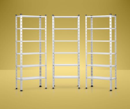 3D model metal shelves.の写真素材