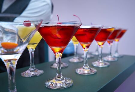 Beautiful glasses stand on the table.の写真素材