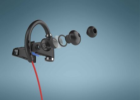 Wireless headphones 3d render.の写真素材