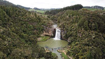 Aerial view of Hunua Fallsの写真素材