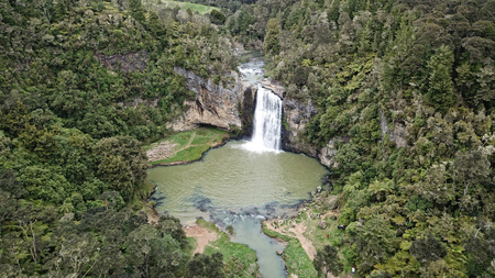 Aerial view of Hunua Fallsの写真素材