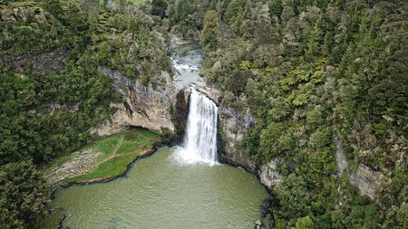 Aerial view of Hunua Fallsの写真素材