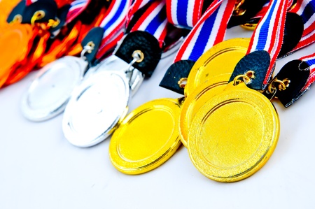 A lot of Medals, award with white background の写真素材