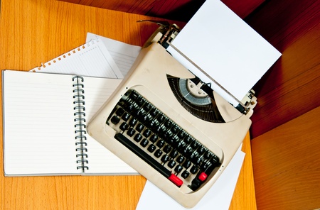 Typewriter the office which is busy at business working timeの写真素材