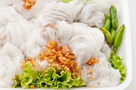 Thai Dessert . Name "Ka Nhum Mo Kang" Sweet Steam Thai Dessertの写真素材