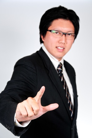 Business select by touch screen object の写真素材