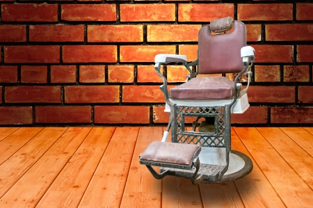 Barber Shop with Old Fashioned Chrome chairの写真素材