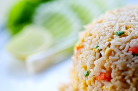Thai style breakfast with sweet heart egg in the morningの写真素材