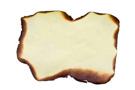 Hold Burn Paper with Clipping path with white backgroundの写真素材