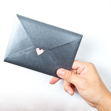 love letter with white backgroundの写真素材