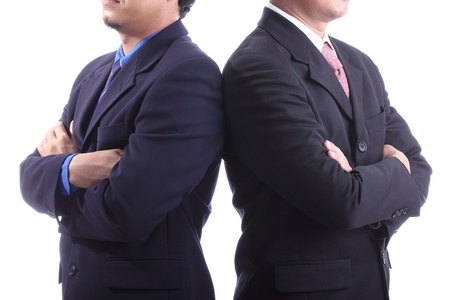 Businessmans Cross one's arm for show vision in thier buinsessの写真素材
