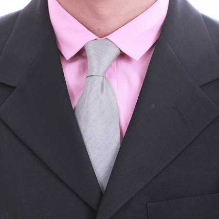 Close up necktie of Businessman in studioの写真素材