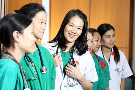 Medical Group studying Cardiologist in Classroomの写真素材