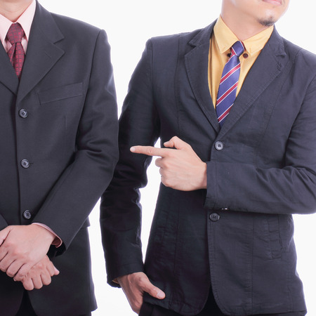 Accused people by use finger point to partnerの写真素材