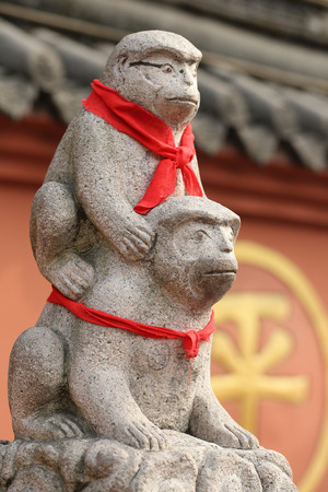Close up chinese ancient statue in China Templeの写真素材