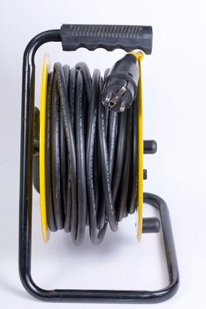High volt electric power plug in with whit backgroundの写真素材