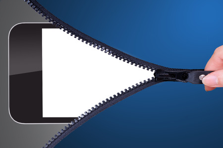 Open show Smart phone  for your add text insideの写真素材