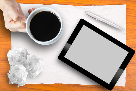 Blank for new beginning to start new project with crumpled paperの写真素材