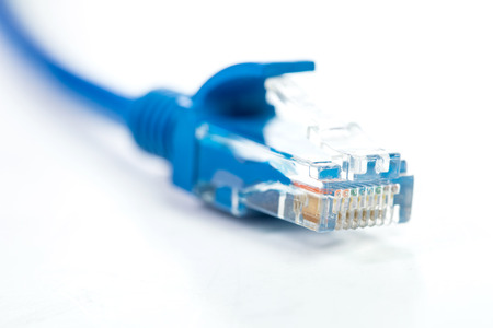 LAN cable line isolated with white background