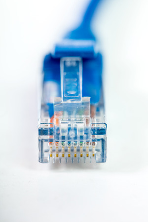 LAN cable line isolated with white background