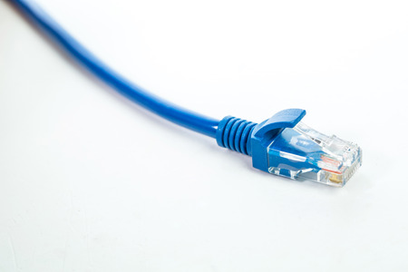 LAN cable line isolated with white background