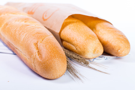 France baguette isolated with white background