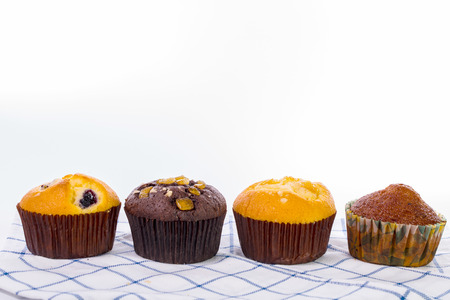 Sweet cup cake isolated with white backgroundの写真素材