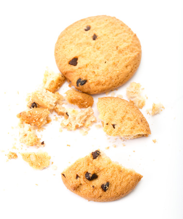 Cookie stack sweet desert isolated with white backgroundの写真素材
