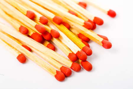 Match and matchbox isolated with white background