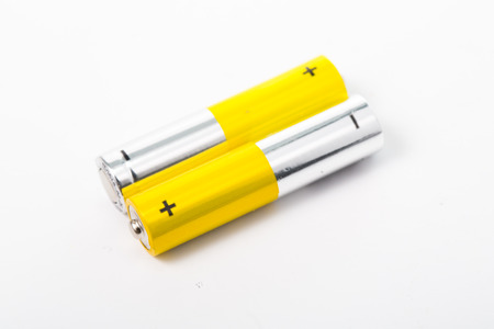 Battery AAA size arrange for use with white background