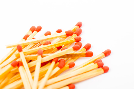 Match and matchbox isolated with white background