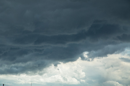 Traffic in super high way with thunder strom sky