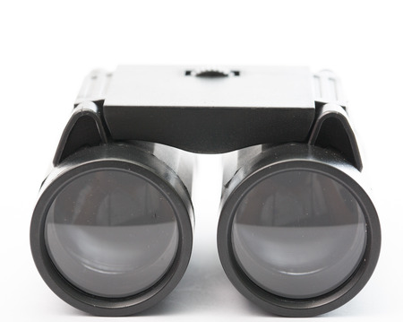 Black Binoculars isolated on white backgroundの写真素材