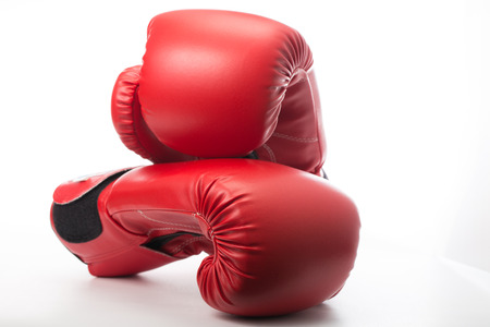 Red Boxing gloves isolated  with white blackground